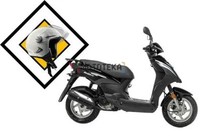 Скутер SYM (Сим) Orbit 50 чёрный + мотошлем SYM серый